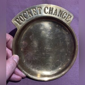 Antique brass change dish